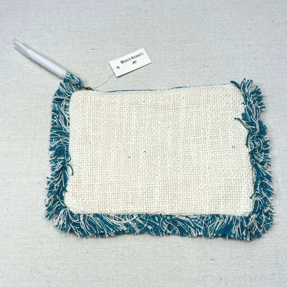 World Market Beaded Clutch with Teal Accents - NWT